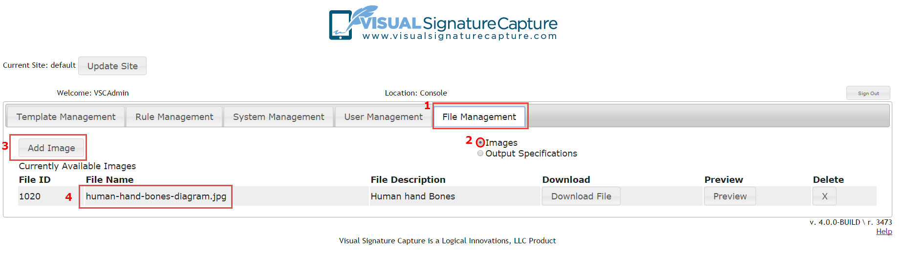 File Management Tab Images